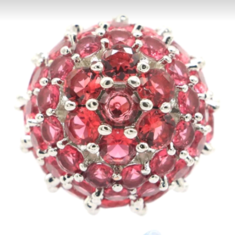 New size 9 raspberry rhonidlite garnet cz sterling silver ring